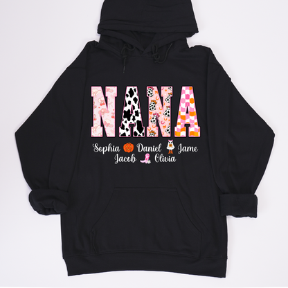Ghost Halloween Fall Custom Nana And Grandkids Shirt