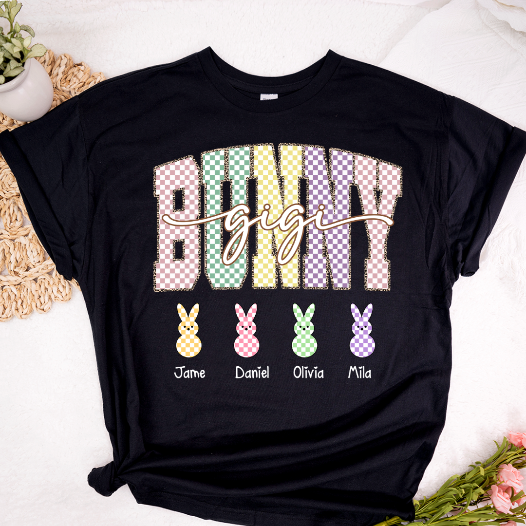 Gigi Bunny Personazed Gigi And Grandkids Easter Day Gift T-shirt
