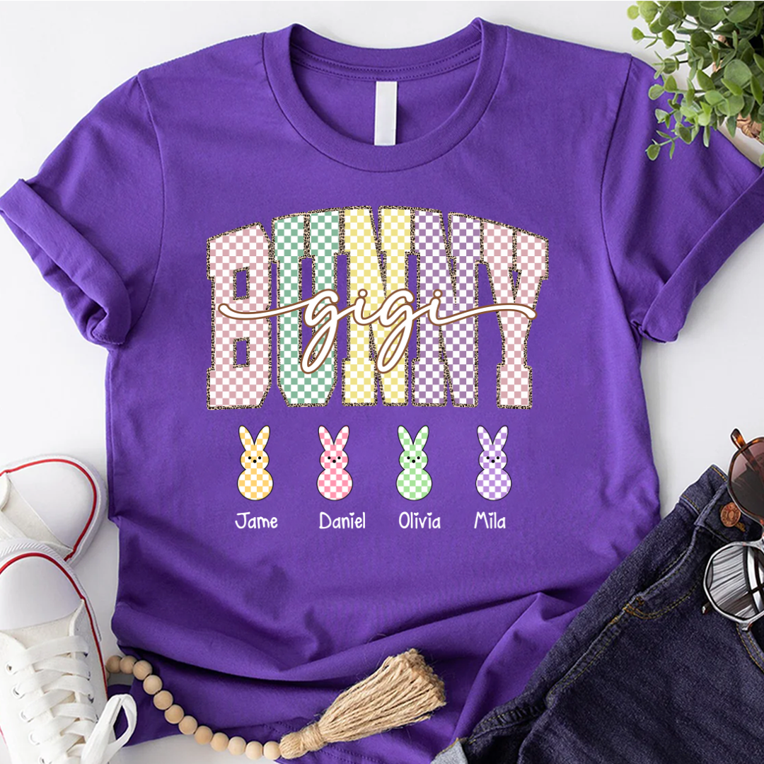 Gigi Bunny Personazed Gigi And Grandkids Easter Day Gift T-shirt