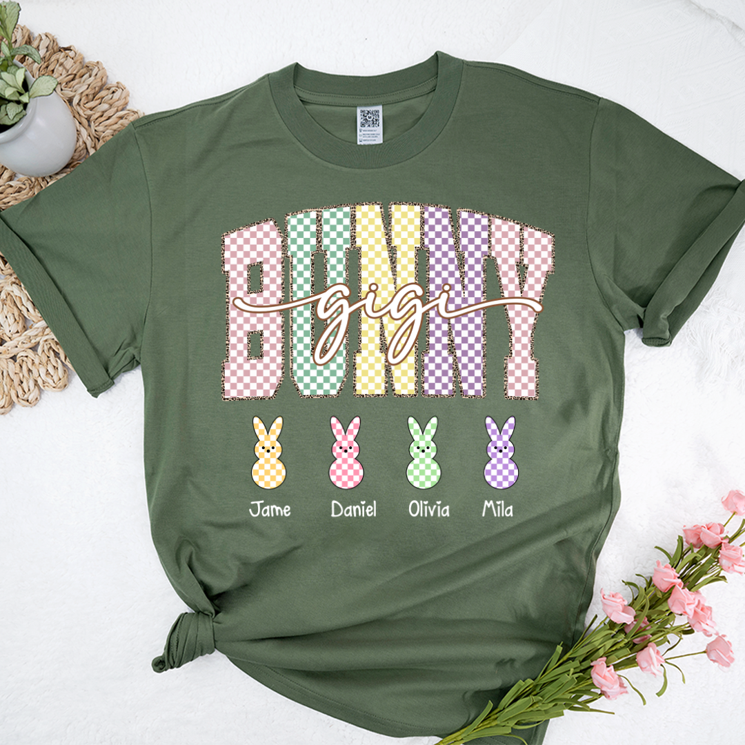 Gigi Bunny Personazed Gigi And Grandkids Easter Day Gift T-shirt