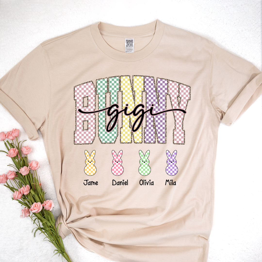 Gigi Bunny Personazed Gigi And Grandkids Easter Day Gift T-shirt