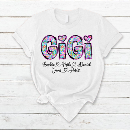 Gigi Coquette Floral Gigi And Grandkids Mothers Day Shirt