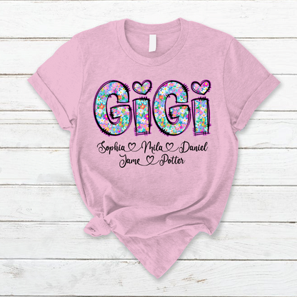 Gigi Coquette Floral Gigi And Grandkids Mothers Day Shirt