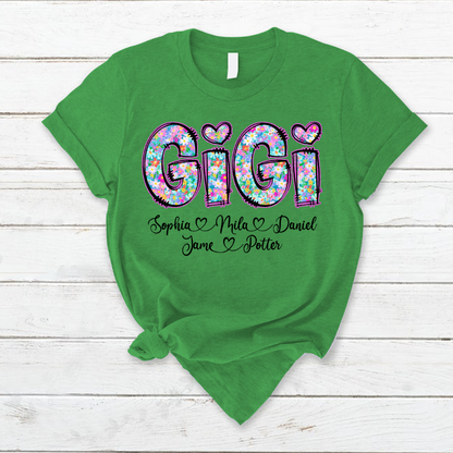 Gigi Coquette Floral Gigi And Grandkids Mothers Day Shirt