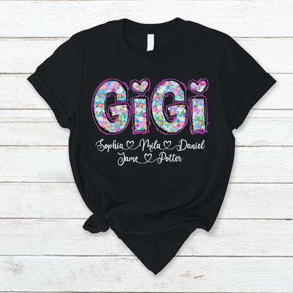 Gigi Coquette Floral Gigi And Grandkids Mothers Day Shirt