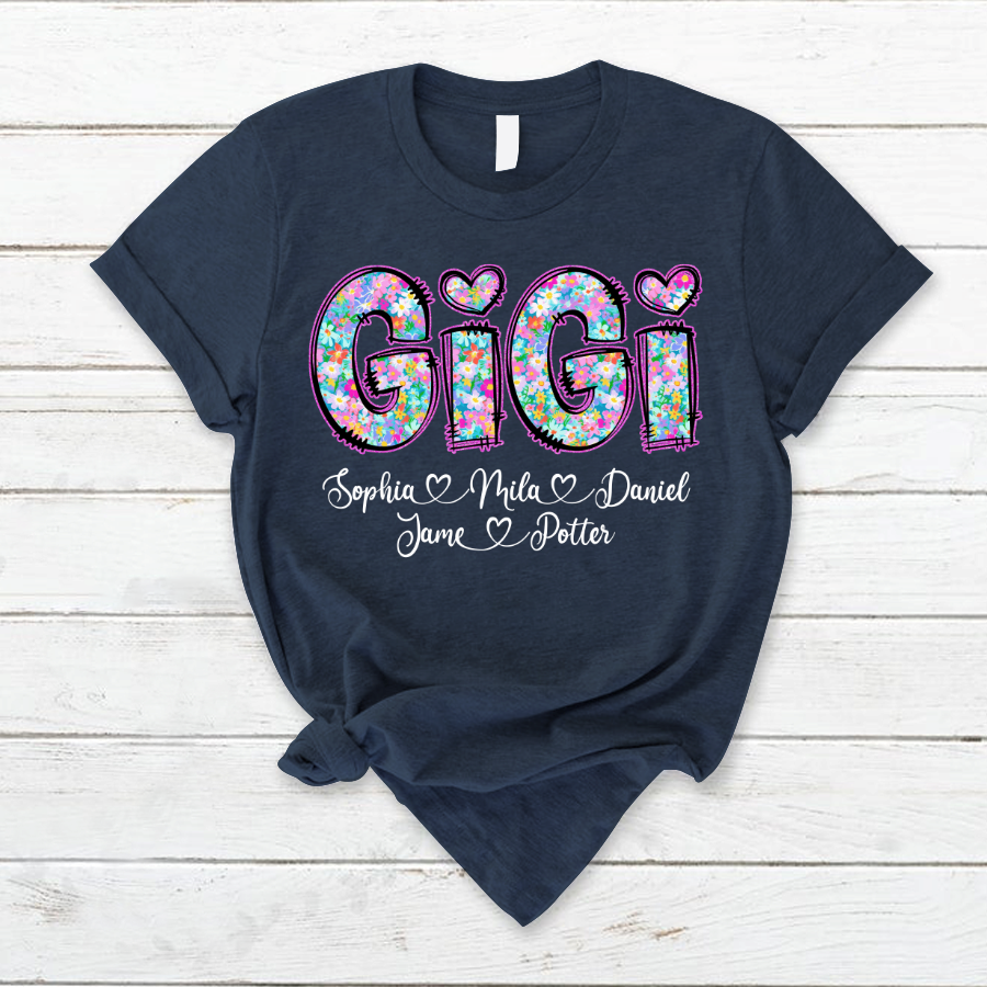 Gigi Coquette Floral Gigi And Grandkids Mothers Day Shirt