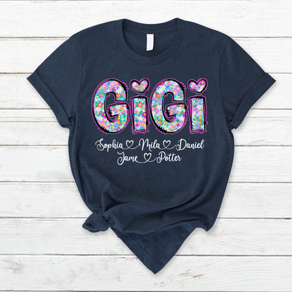 Gigi Coquette Floral Gigi And Grandkids Mothers Day Shirt
