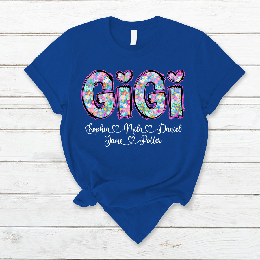 Gigi Coquette Floral Gigi And Grandkids Mothers Day Shirt