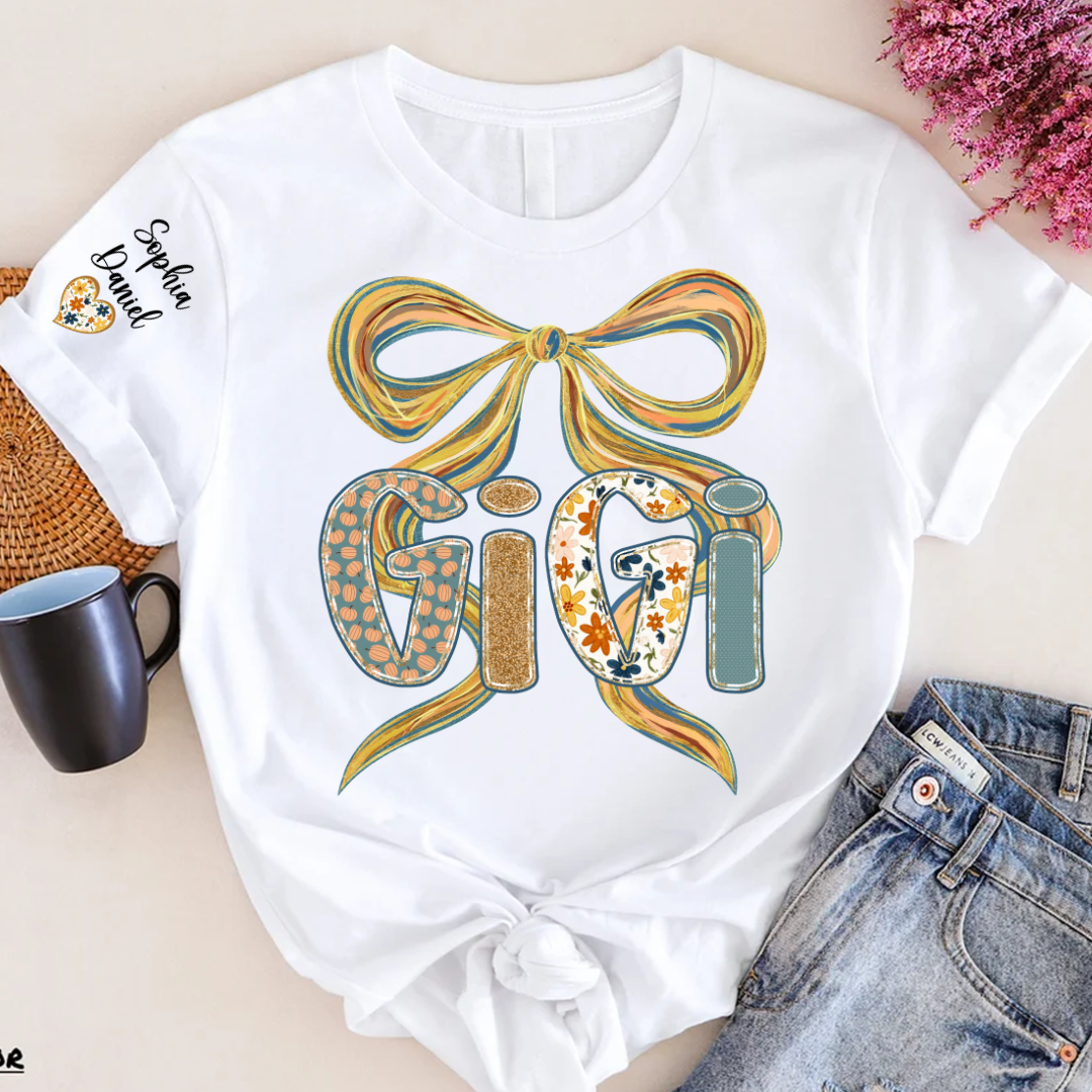Gigi Fall Brushstroke Colors Trendy Custom Gigi and Grandkids
