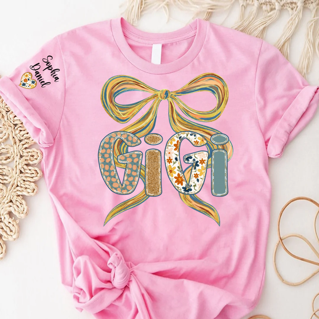 Gigi Fall Brushstroke Colors Trendy Custom Gigi and Grandkids