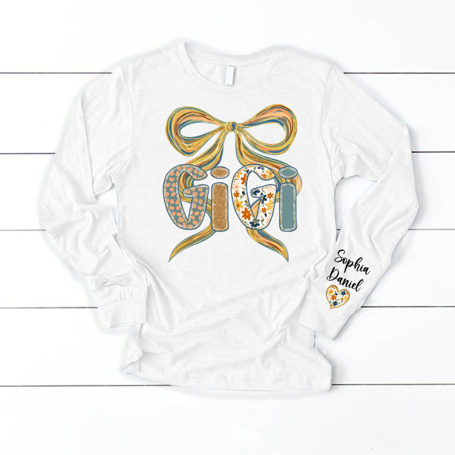 Gigi Fall Brushstroke Colors Trendy Custom Gigi and Grandkids