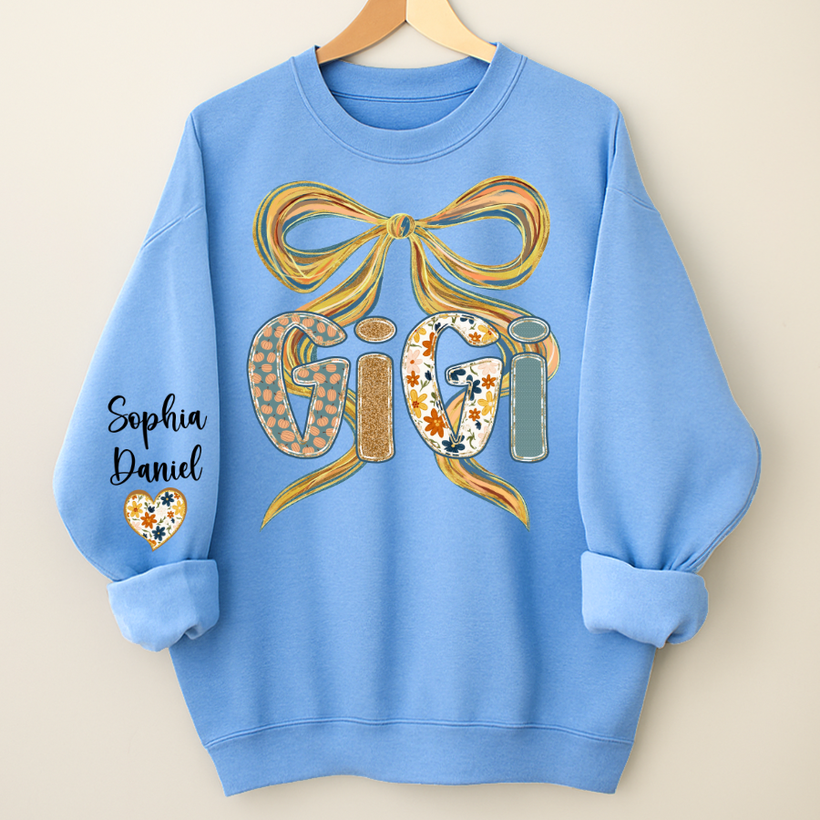 Gigi Fall Brushstroke Colors Trendy Custom Gigi and Grandkids