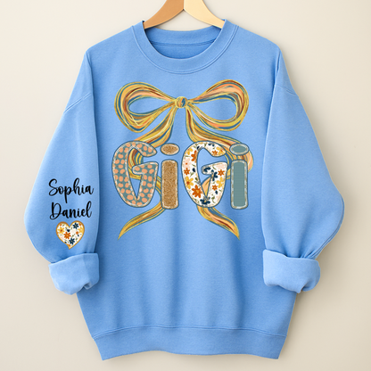 Gigi Fall Brushstroke Colors Trendy Custom Gigi and Grandkids