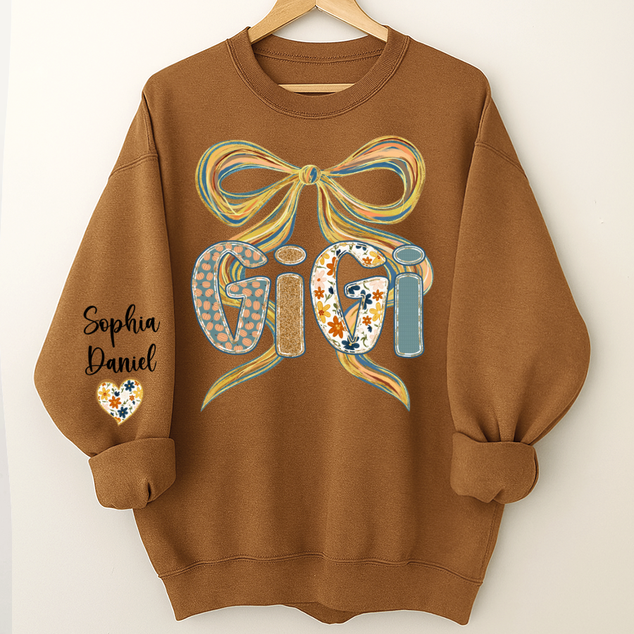 Gigi Fall Brushstroke Colors Trendy Custom Gigi and Grandkids