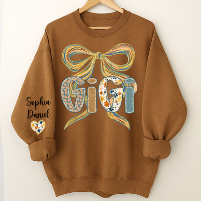 Gigi Fall Brushstroke Colors Trendy Custom Gigi and Grandkids
