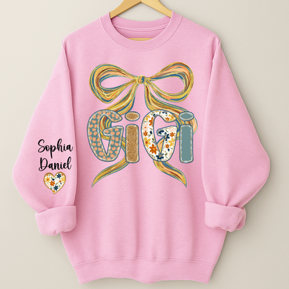 Gigi Fall Brushstroke Colors Trendy Custom Gigi and Grandkids