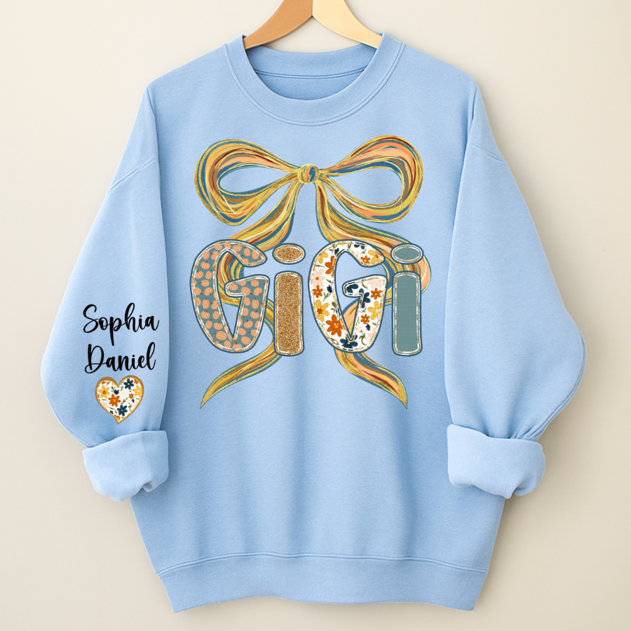 Gigi Fall Brushstroke Colors Trendy Custom Gigi and Grandkids