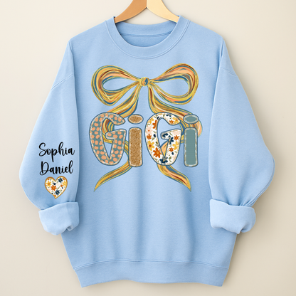 Gigi Fall Brushstroke Colors Trendy Custom Gigi and Grandkids