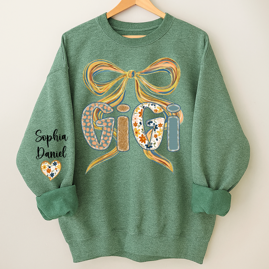 Gigi Fall Brushstroke Colors Trendy Custom Gigi and Grandkids