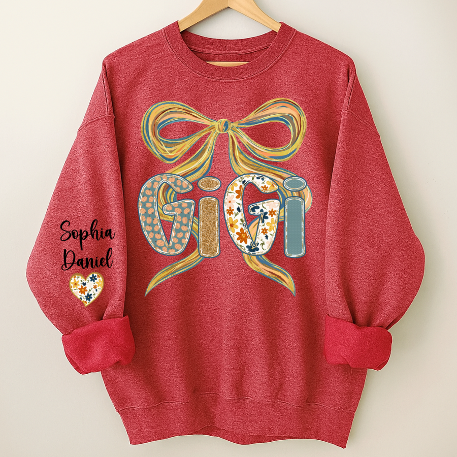 Gigi Fall Brushstroke Colors Trendy Custom Gigi and Grandkids