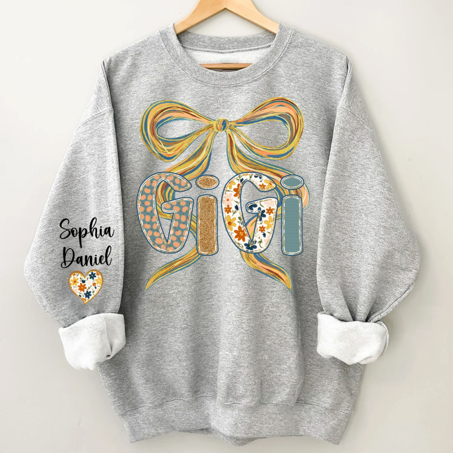 Gigi Fall Brushstroke Colors Trendy Custom Gigi and Grandkids