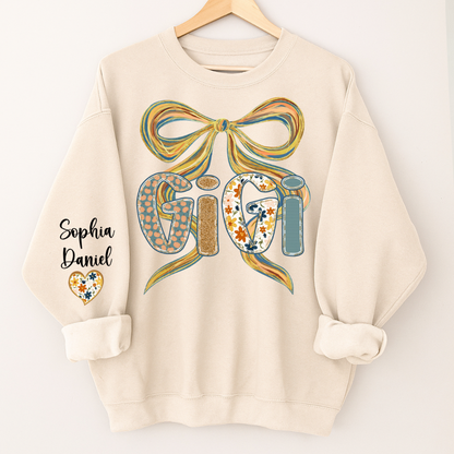 Gigi Fall Brushstroke Colors Trendy Custom Gigi and Grandkids