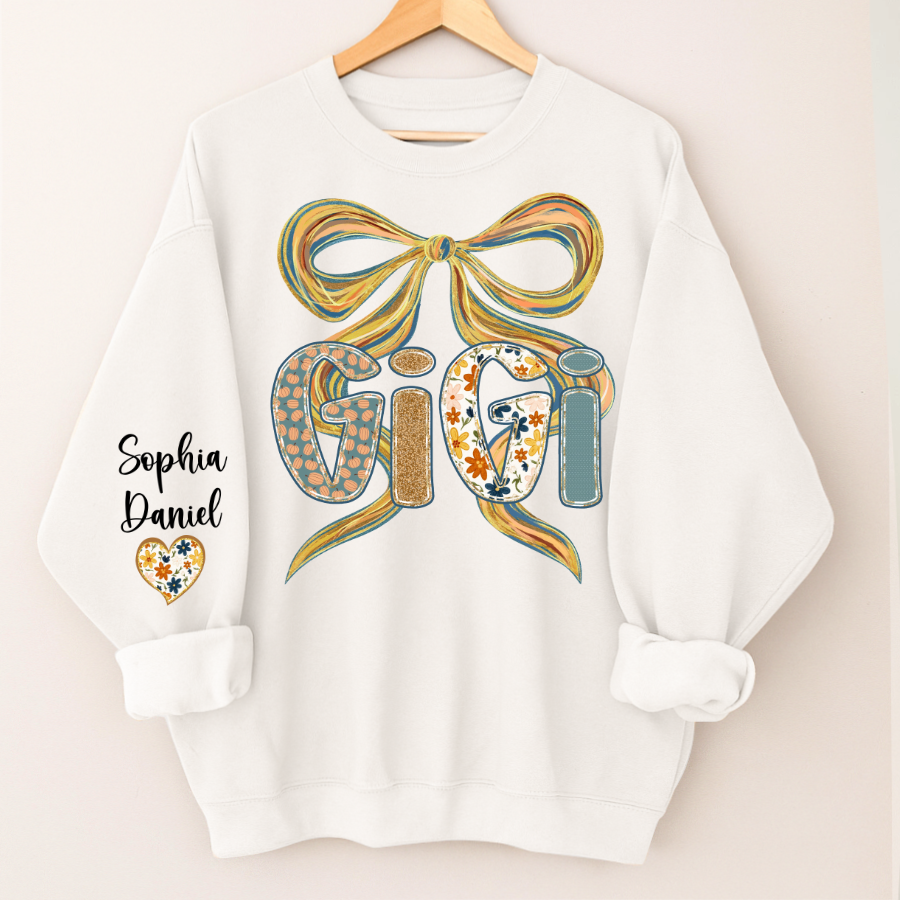 Gigi Fall Brushstroke Colors Trendy Custom Gigi and Grandkids