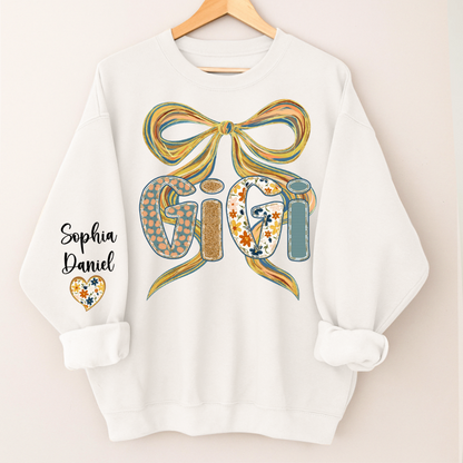 Gigi Fall Brushstroke Colors Trendy Custom Gigi and Grandkids