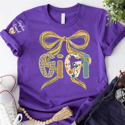 Gigi Fall Brushstroke Colors Trendy Custom Gigi and Grandkids