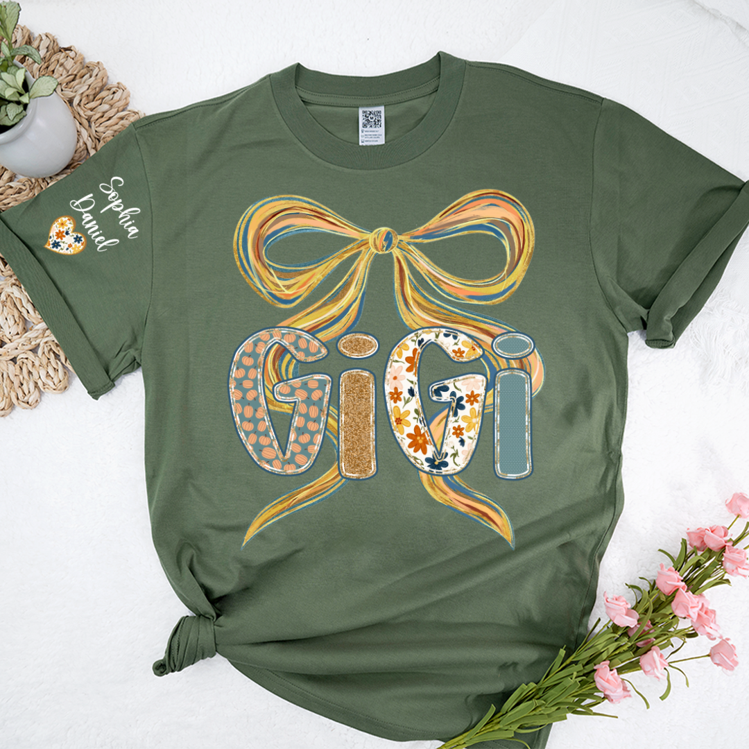 Gigi Fall Brushstroke Colors Trendy Custom Gigi and Grandkids