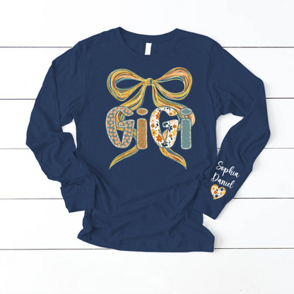Gigi Fall Brushstroke Colors Trendy Custom Gigi and Grandkids