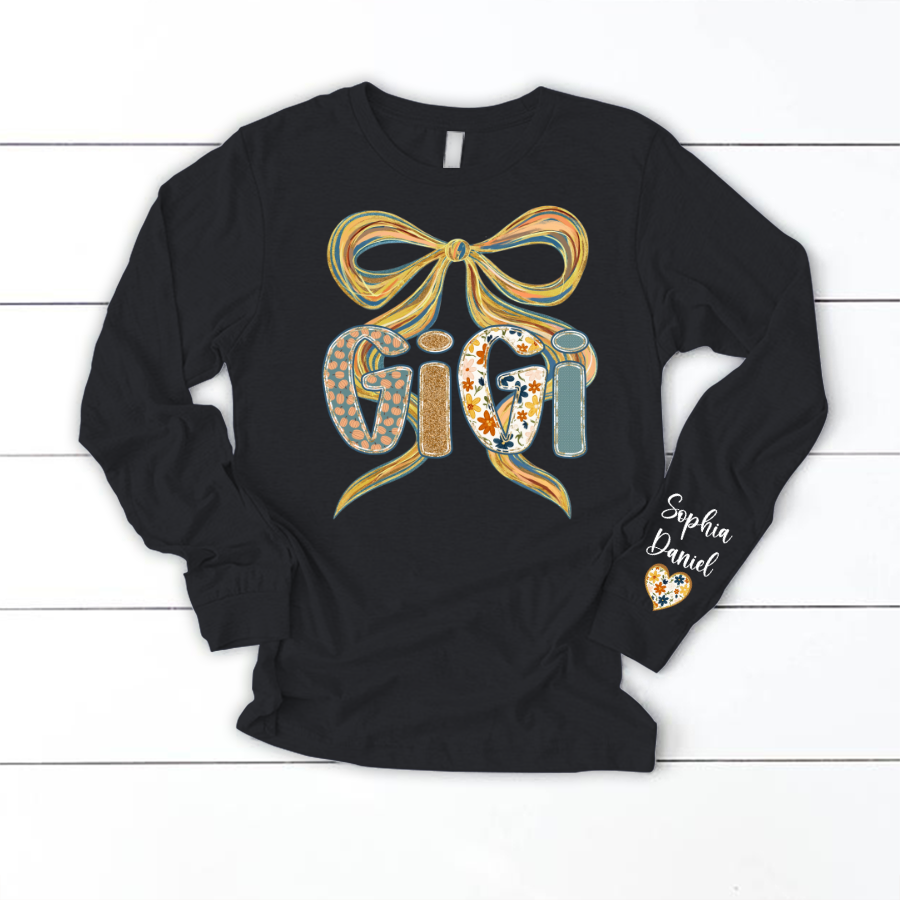 Gigi Fall Brushstroke Colors Trendy Custom Gigi and Grandkids