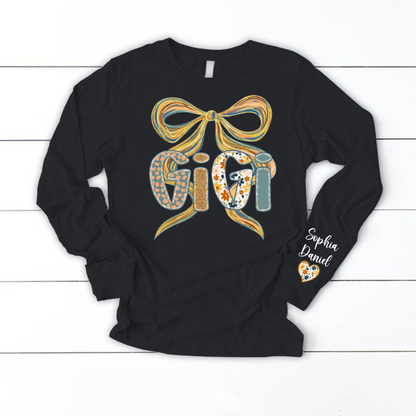 Gigi Fall Brushstroke Colors Trendy Custom Gigi and Grandkids