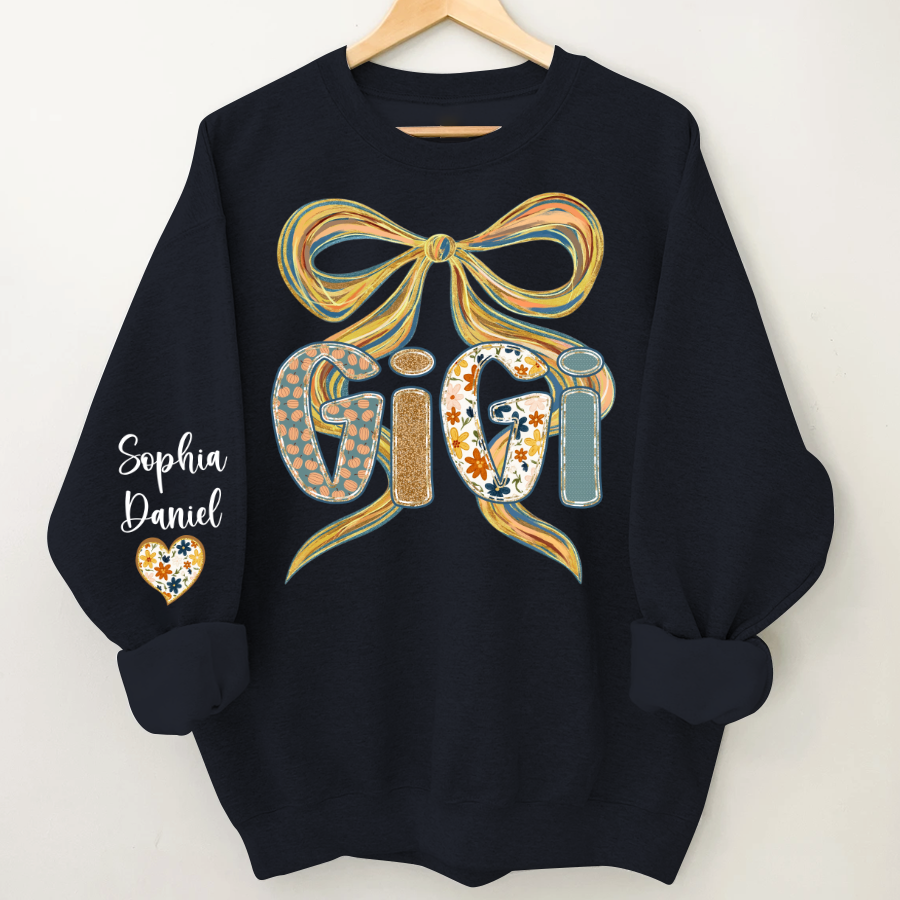 Gigi Fall Brushstroke Colors Trendy Custom Gigi and Grandkids