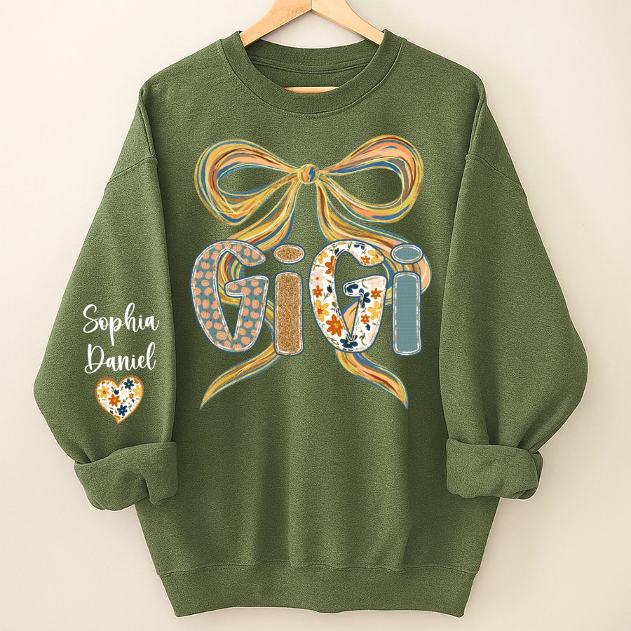 Gigi Fall Brushstroke Colors Trendy Custom Gigi and Grandkids