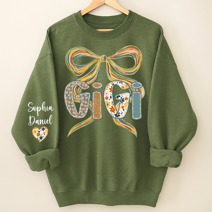 Gigi Fall Brushstroke Colors Trendy Custom Gigi and Grandkids