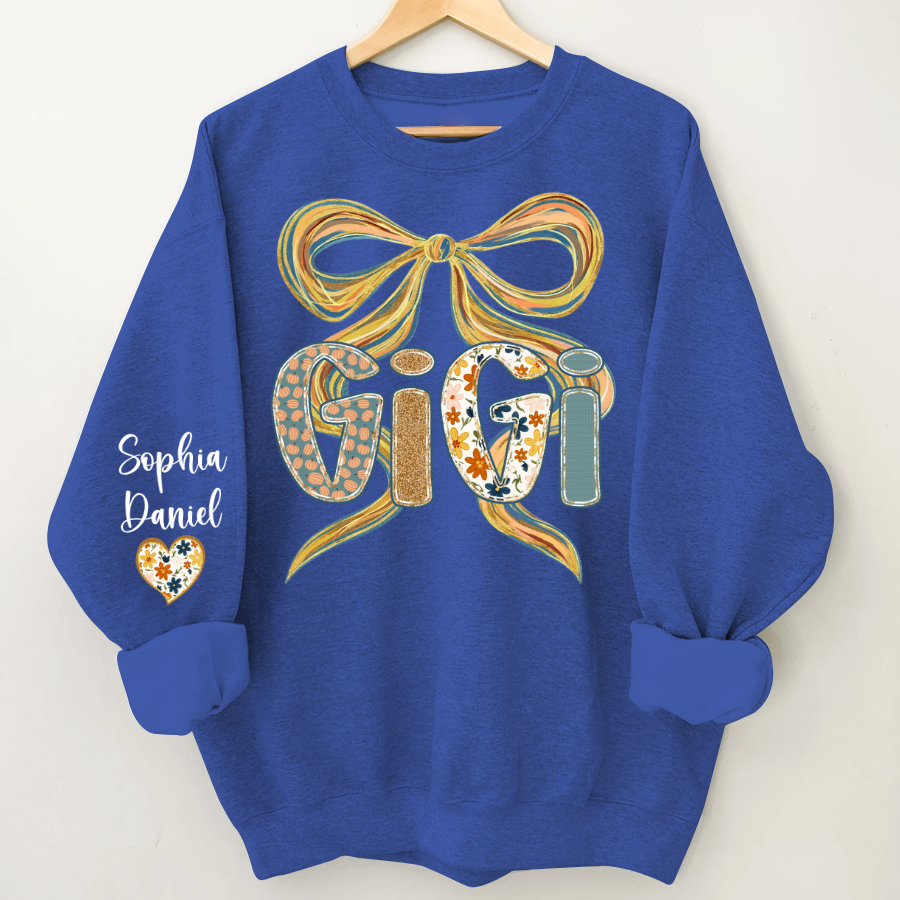 Gigi Fall Brushstroke Colors Trendy Custom Gigi and Grandkids