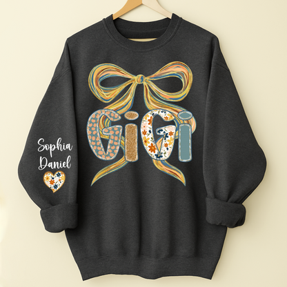 Gigi Fall Brushstroke Colors Trendy Custom Gigi and Grandkids