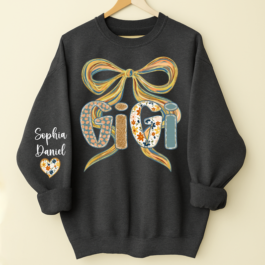 Gigi Fall Brushstroke Colors Trendy Custom Gigi and Grandkids
