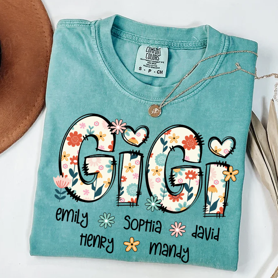Gigi Mimi Grandma Boho Floral Custom Grandma And Grandkids