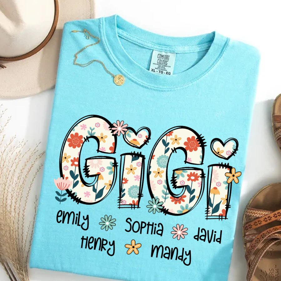 Gigi Mimi Grandma Boho Floral Custom Grandma And Grandkids