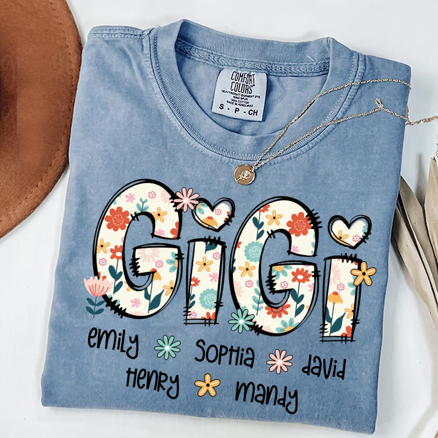 Gigi Mimi Grandma Boho Floral Custom Grandma And Grandkids