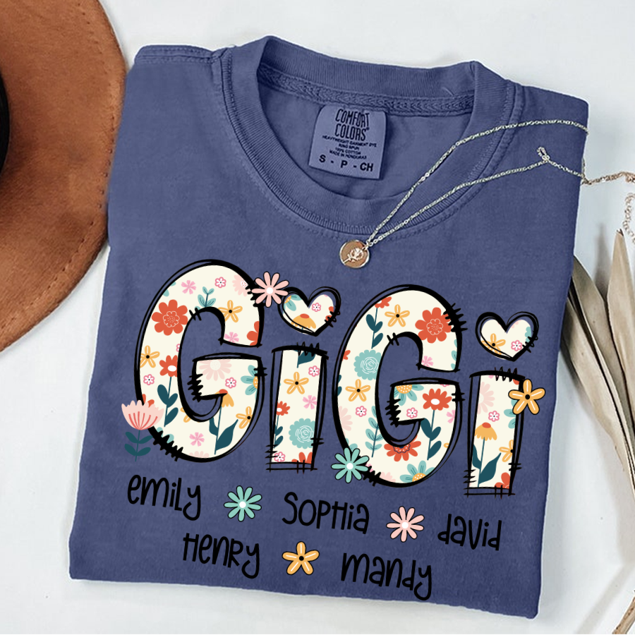 Gigi Mimi Grandma Boho Floral Custom Grandma And Grandkids