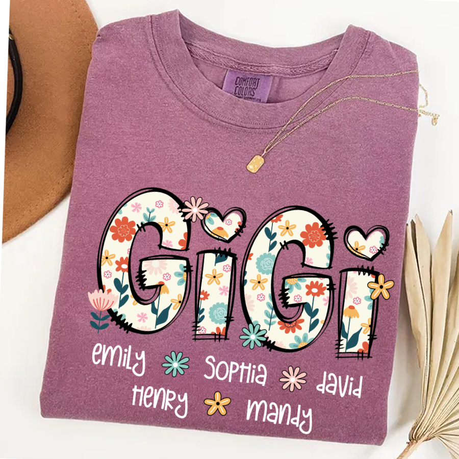 Gigi Mimi Grandma Boho Floral Custom Grandma And Grandkids