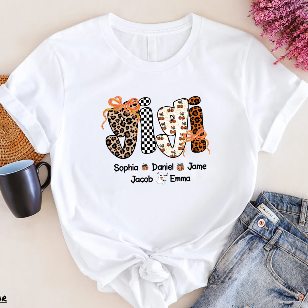 Gigi Pumpkin Spooky Custom Gigi And Grandkids Shirt