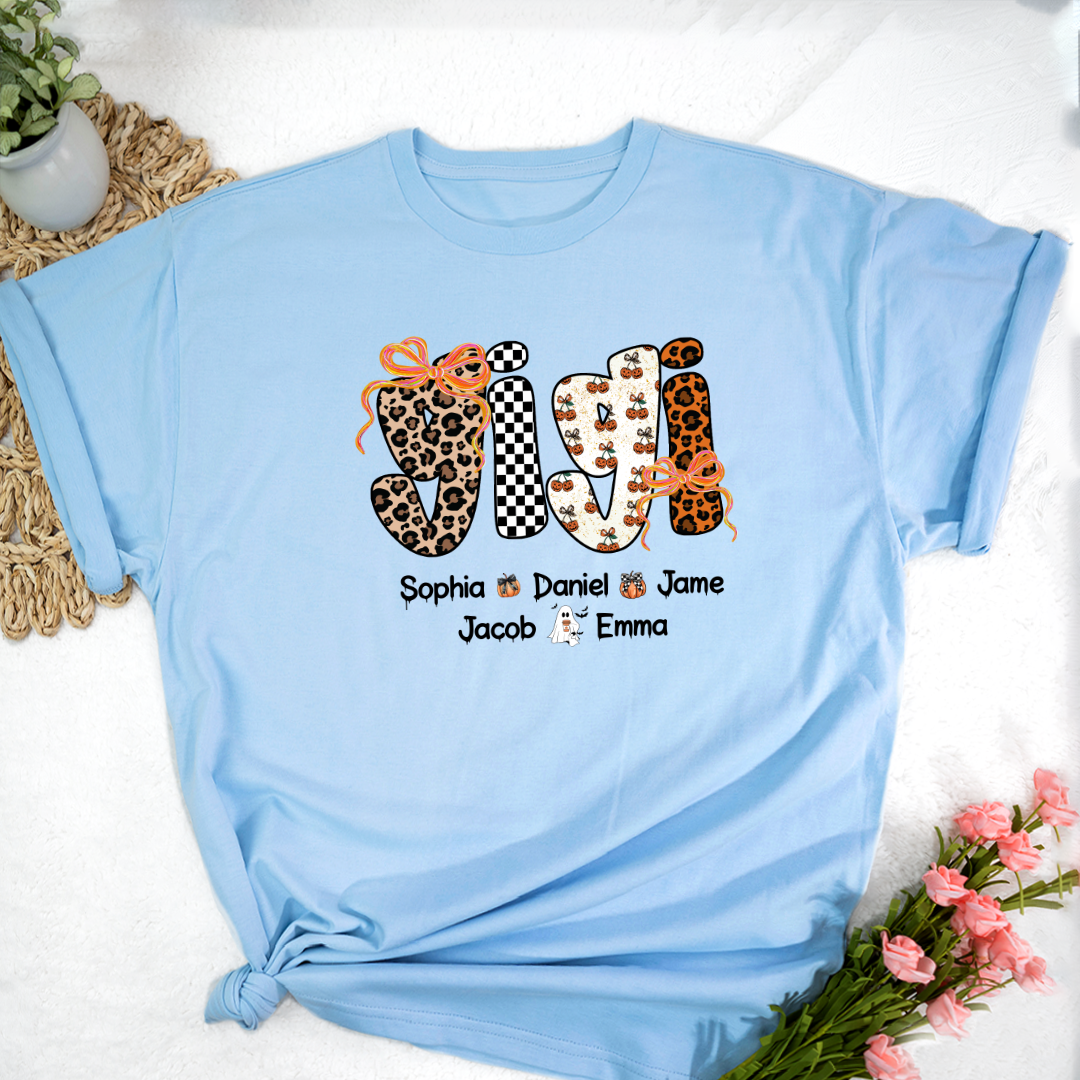 Gigi Pumpkin Spooky Custom Gigi And Grandkids Shirt