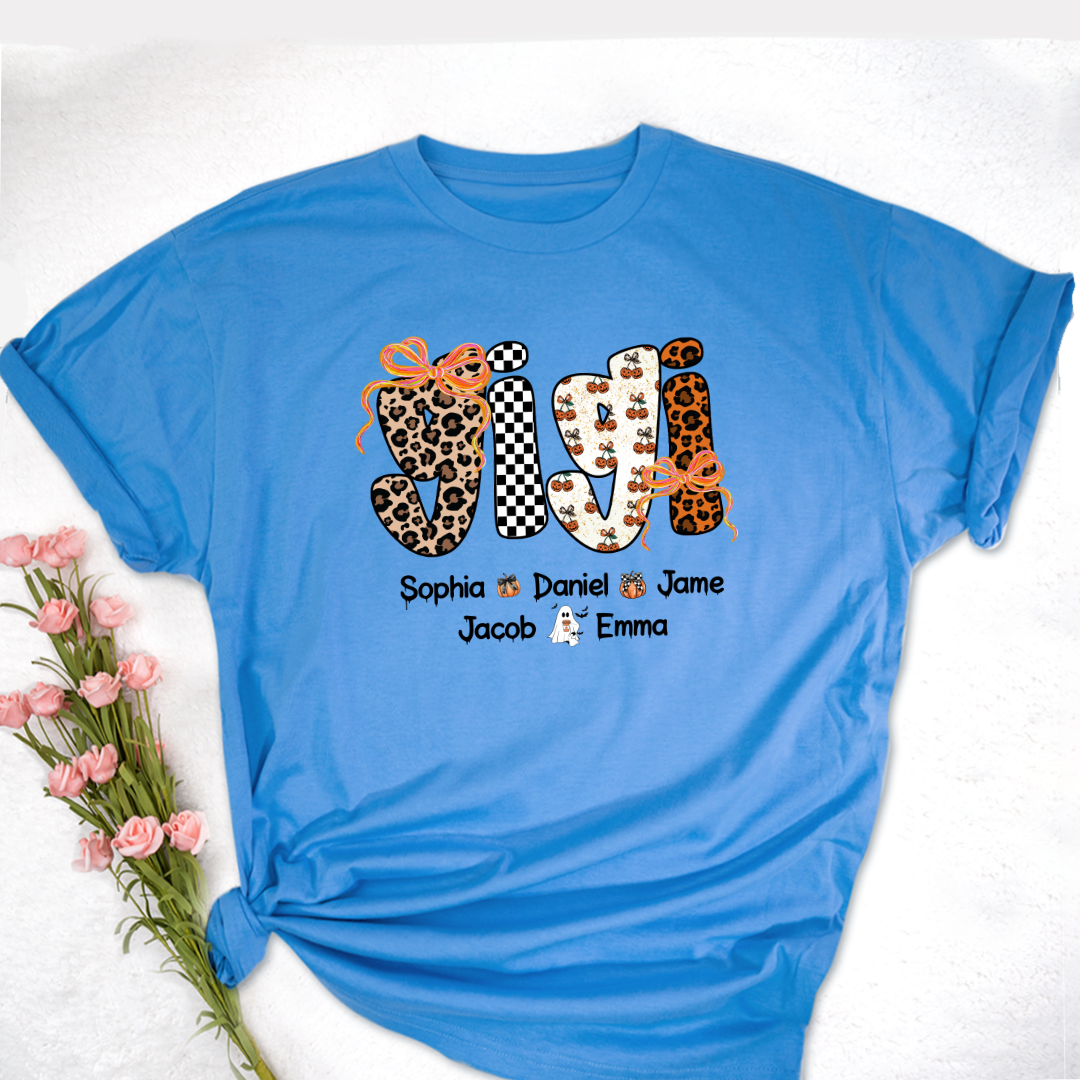Gigi Pumpkin Spooky Custom Gigi And Grandkids Shirt