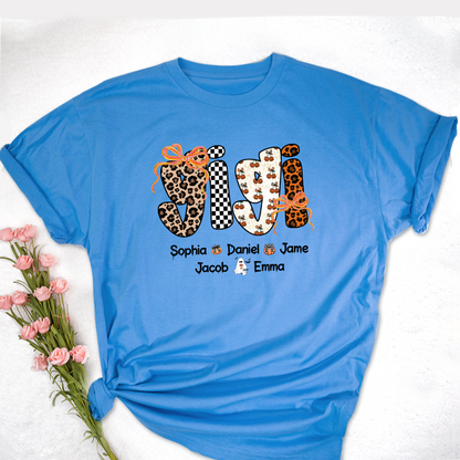 Gigi Pumpkin Spooky Custom Gigi And Grandkids Shirt