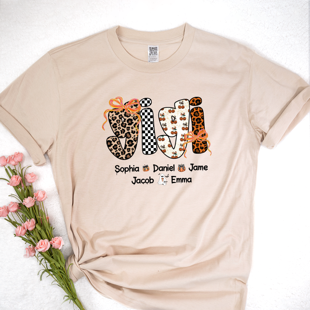 Gigi Pumpkin Spooky Custom Gigi And Grandkids Shirt