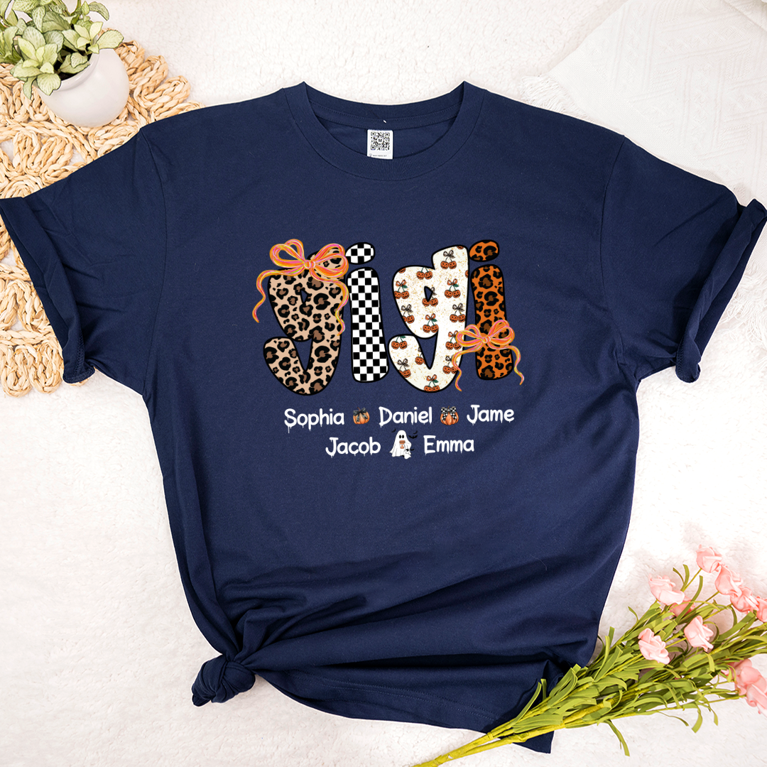 Gigi Pumpkin Spooky Custom Gigi And Grandkids Shirt